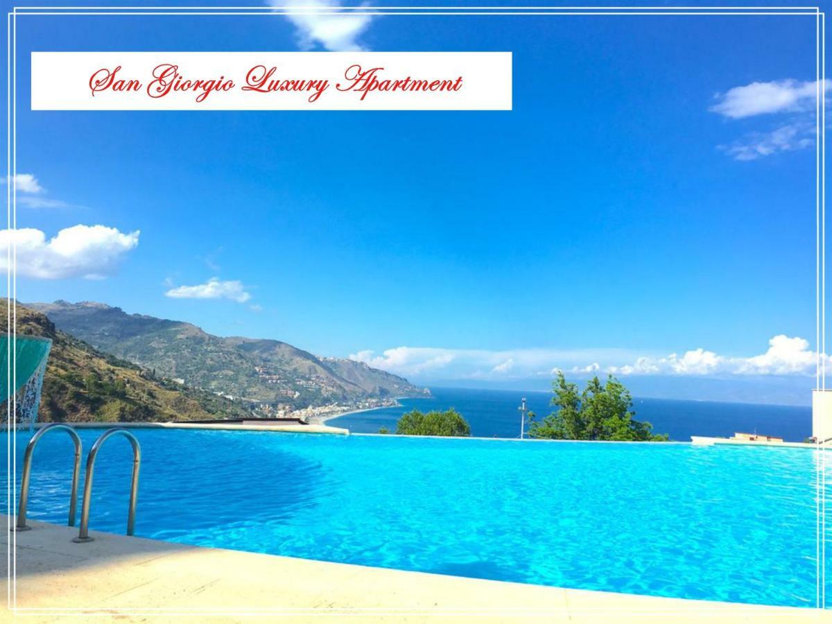 San Giorgio Luxury Apartment Taormina-Panoramic Pool & Parking Space Exterior photo
